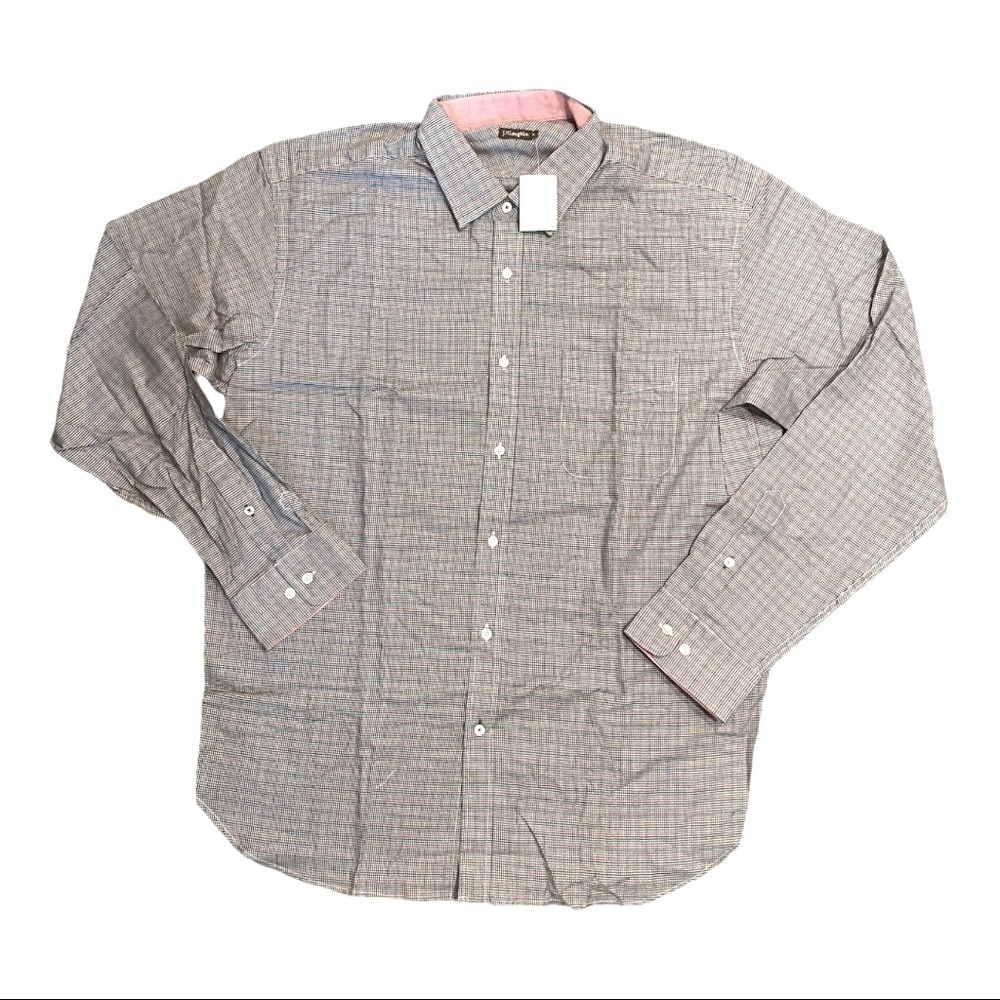 J. McLaughlin Men's Shirt NWT Gramercy Style  Houndstooth White Red Blue XL